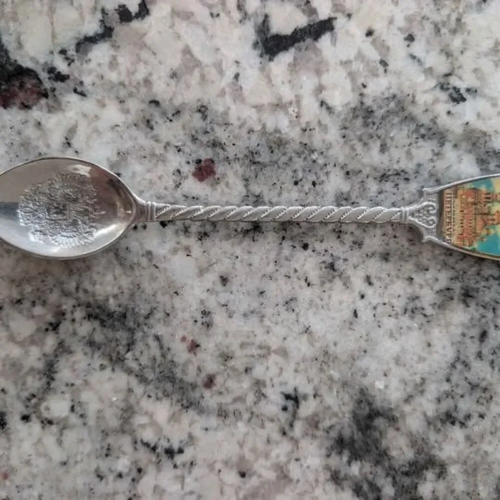 Vintage Leningrad Saint Petersburg Porcelain Silver Plated Collectible Spoon